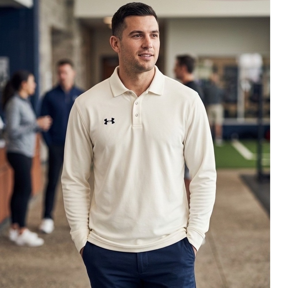 UNDER ARMOUR Men's Polo Collared Long Sleeve‎ Jumper Pullover Top Size XXL 2XL
